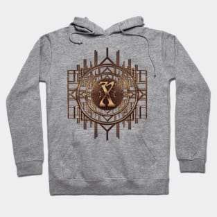 x letter in golden vintage jugendstil style for elegant personal monogram gifts Hoodie